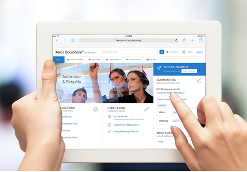 screenshot of Xerox DocuShare